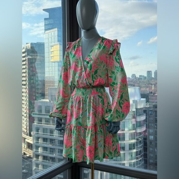 🆕 LILLY PULITZER 🧿 NWT Taviana Stretch Dress, Coming in Hot Blue Horizon, Sz 4 - Picture 4 of 13